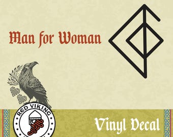 Custom Love Bind Runes: Norse Unity Vinyl Decal. Man for Woman.