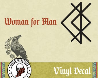 Custom Love Bind Runes: Norse Unity Vinyl Decal. Woman for Man