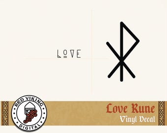 Viking Love Rune Vinyl Decal | Norse Mythology Art