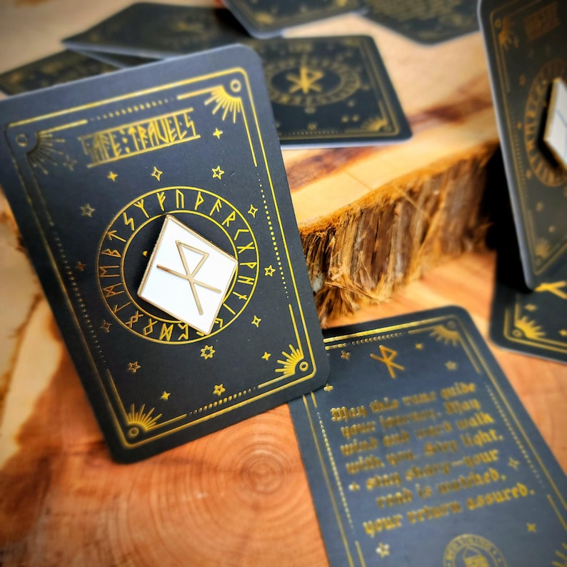 Viking Bind Rune Lapel Pins – Gold Accents in Black or White. - Etsy