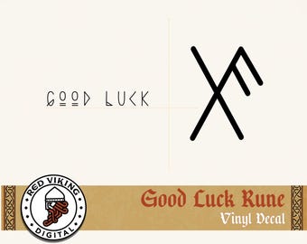 Attract Prosperity and Abundance with the binding rune of "Good Luck" vinyl decal.