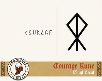 Viking Courage Rune Vinyl Decal | Norse Art