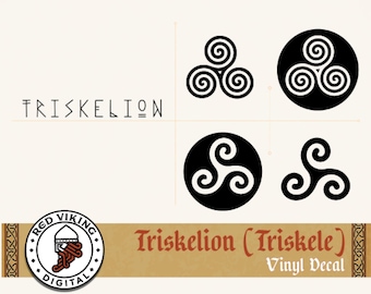 Triskelion Vinyl Decal, Celtic Triple Spiral Sticker for Car Window and many applications