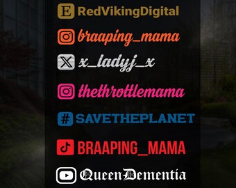 Custom Social Media Business Decals. Car | Motorcycle | Helmet | Window | Username | Vinyl Decals.