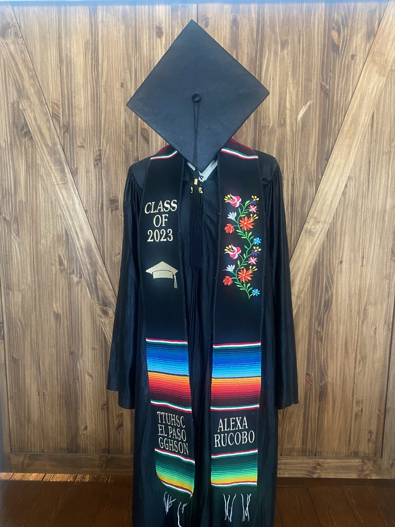 Mexican Sarape Stole. Sash 2023 2024 Embroidered. Graduation. Etsy