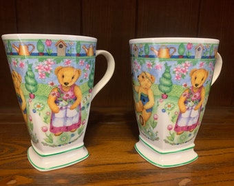 Sutherland of England Fine Bone China Mug - Garden Bears by artist Valerie Greely