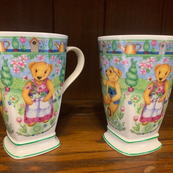 Sutherland of England Fine Bone China Mug - Garden Bears by artist Valerie Greely