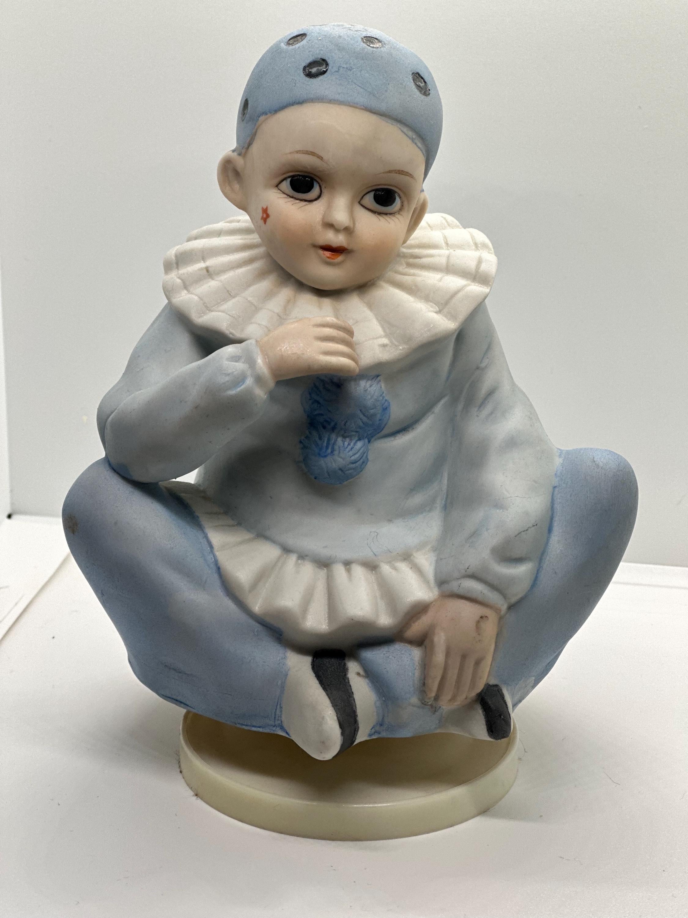 ヴィンテージ ピエロマン ハーレクイン人形 ピエロ 置物 オルゴール