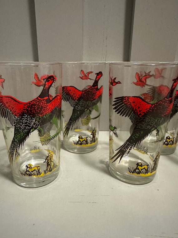 Hunting Pheasant Glasses From Hazel Atlas - Etsy