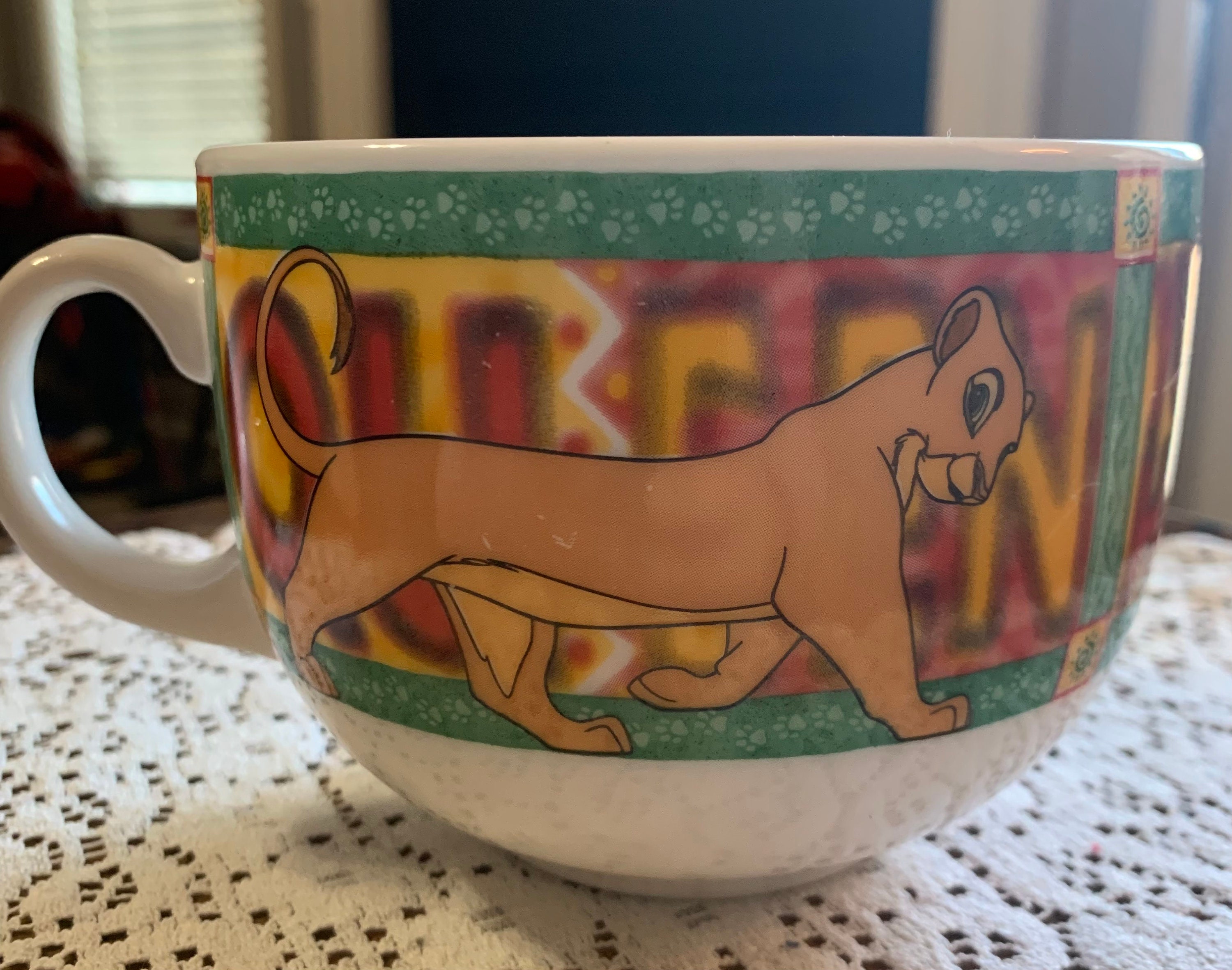 Rare Arcopal France White Glass Lion King Mug Bowl Etsy