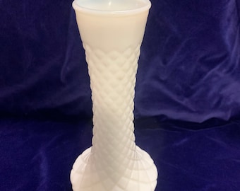 Jarrón vintage de cristal de leche