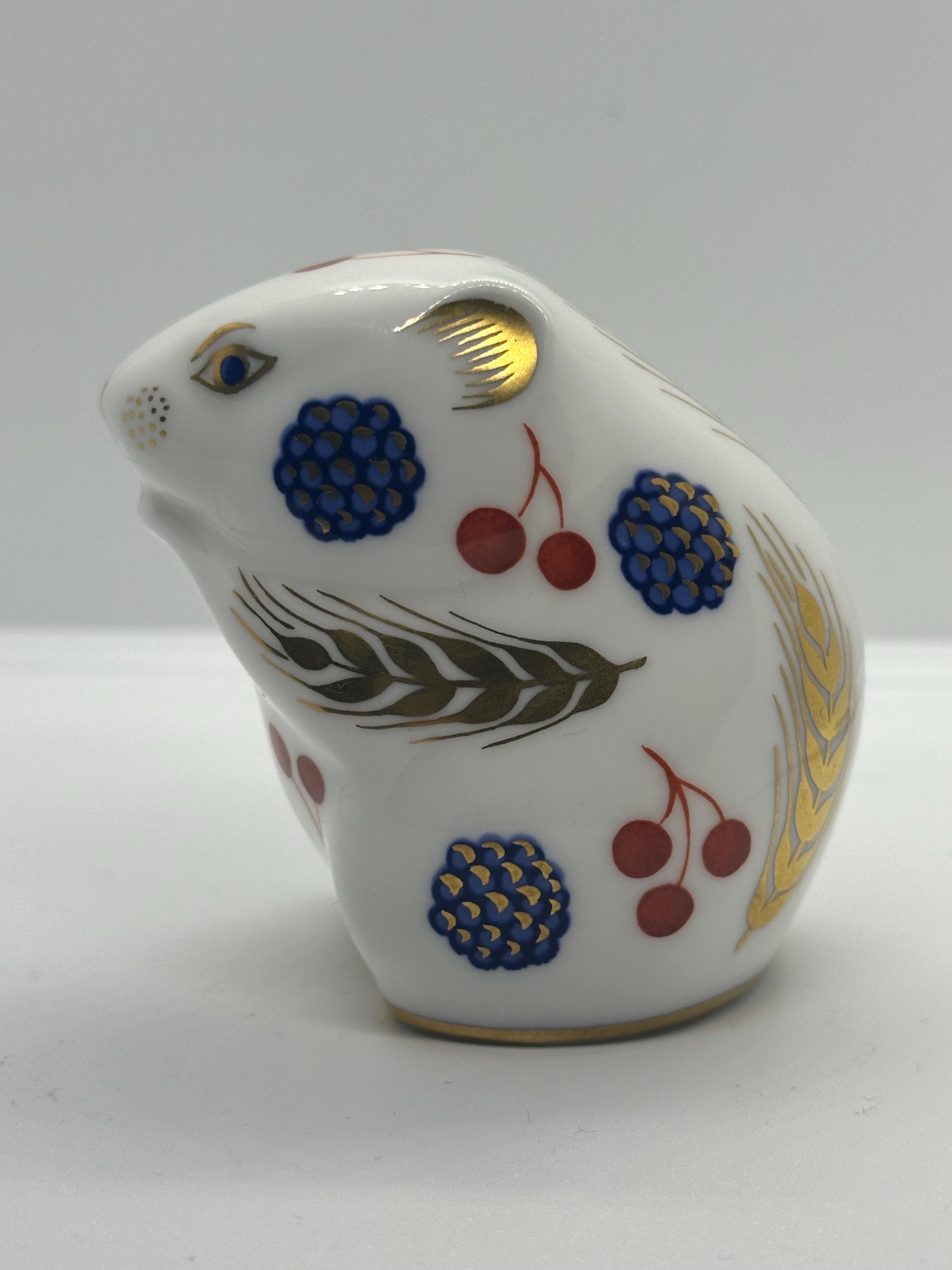 Vintage Royal Crown Derby English Bone China Harvest Mouse