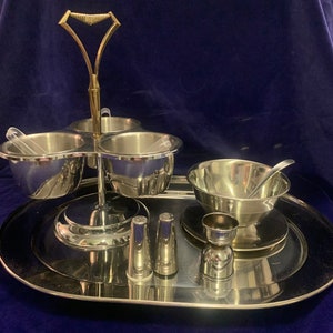 Vintage Retro Stainless Steel Serving set