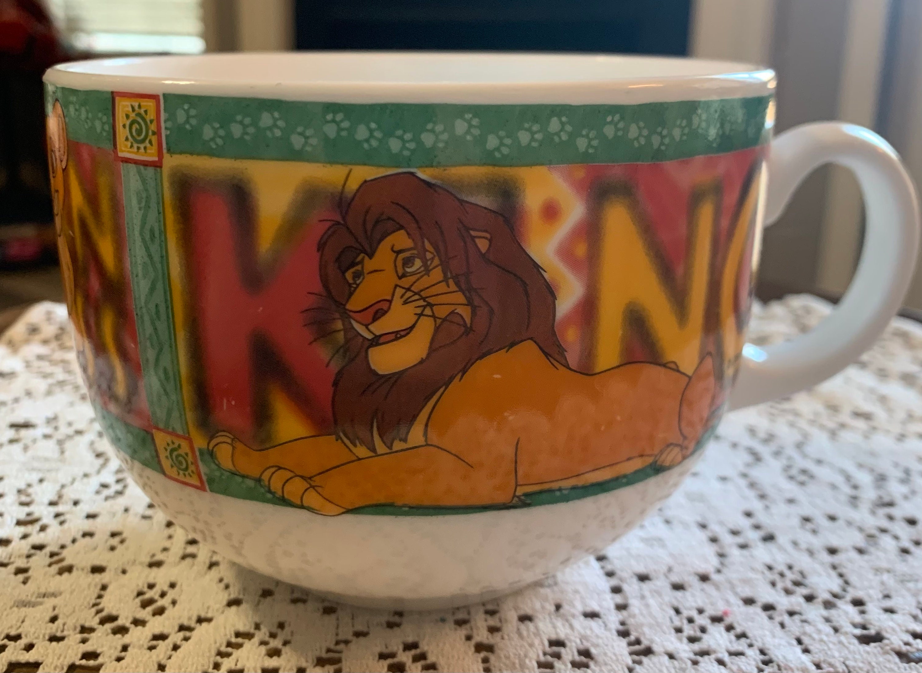 Rare Arcopal France White Glass Lion King Mug Bowl Etsy