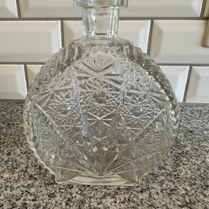1960s flowers and buttons pattern decanter