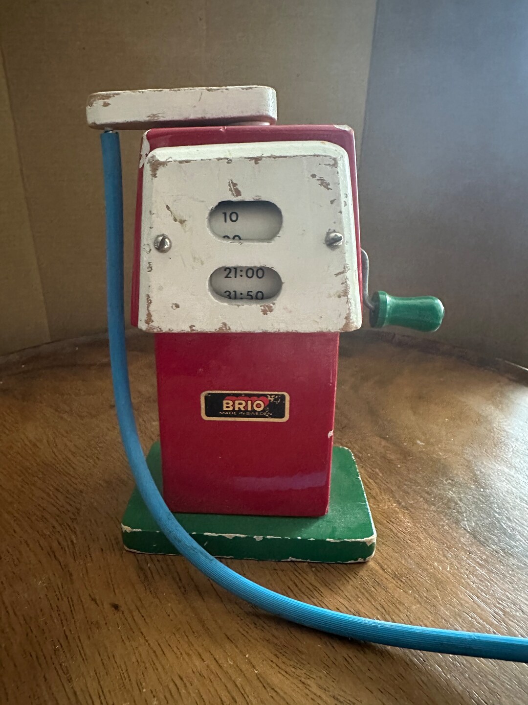 Vintage Wooden Toy Gas Pump BRIO Etsy