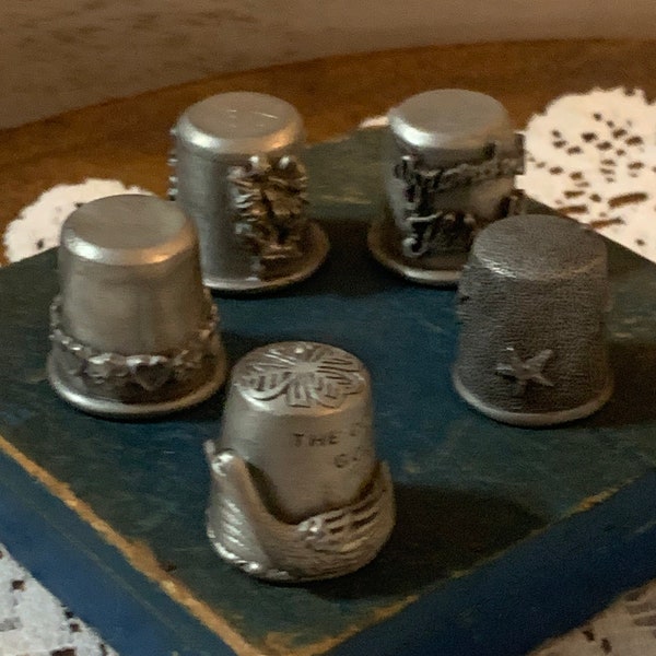 Vintage Pewter Thimbles