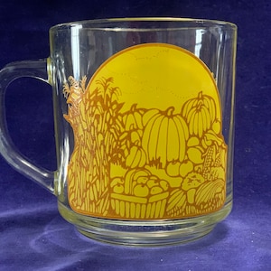 Taza de cristal de oración vintage de los años 70