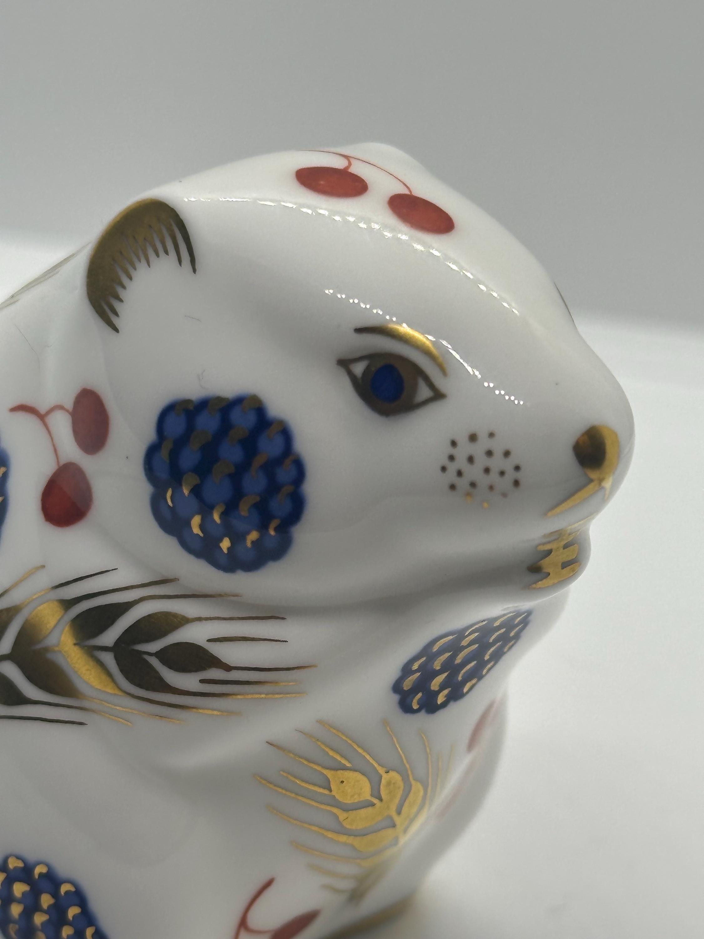 Vintage Royal Crown Derby English Bone China Harvest Mouse