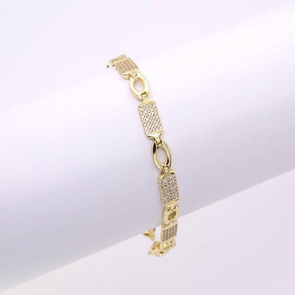 14k-Gold Plated with Cubic Zirconia Bracelets.