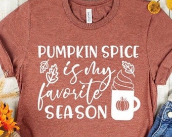 Pumpkin Spice, Fall, Thanksgiving, Seasons, Coffee, Tees, T-shirt, Tee Shirt, Autumn,