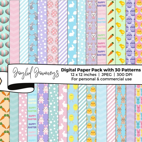 Easter bunny digital paper, Scrapbook Paper, Bunny pattern, Carrot background, Easter digital paper, Chevron Polka Dots, INSTANT DOWNLOAD