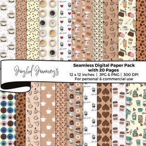 Kaffee Digital Papier, Kaffee Scrapbook Papier, Kaffee Liebhaber Digital Paper Pack, Kaffee Hintergründe