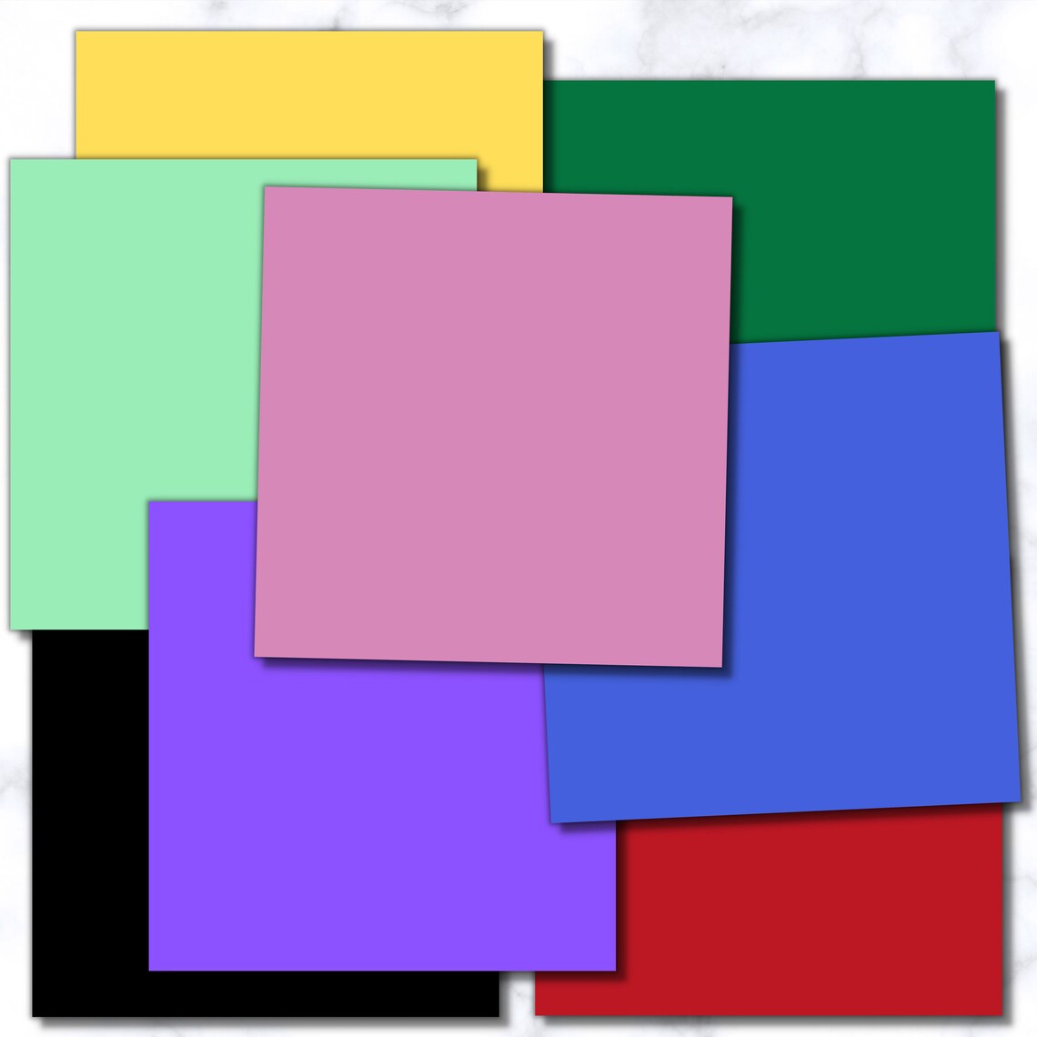 100 Solid Color Digital Paper, Rainbow Colours Printable Background ...