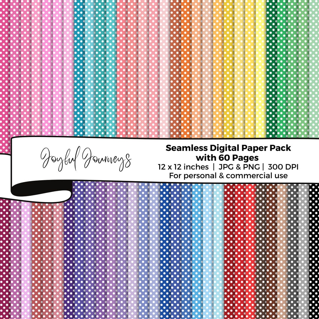 Polka Dot Digital Paper, Tiny Polka Dots, Seamless, Rainbow Polka Dot ...