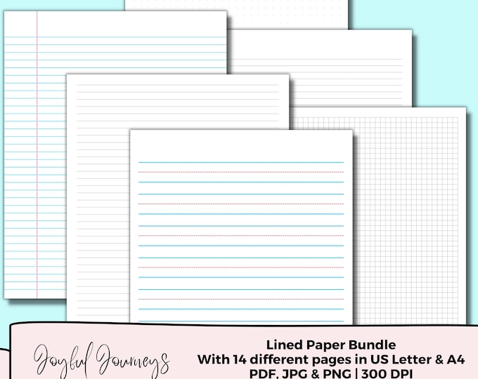 Practical Written Paper Lined Writing Paper Practice Learn to Write Paper RED and Blue Lines - Etsy