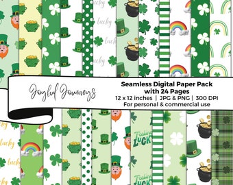 St. Patrick's Day digital paper, Printable Digital Papers, Patrick's day, Rainbow Scrapbook Paper, Seamless, Polka Dots, INSTANT DOWNLOAD