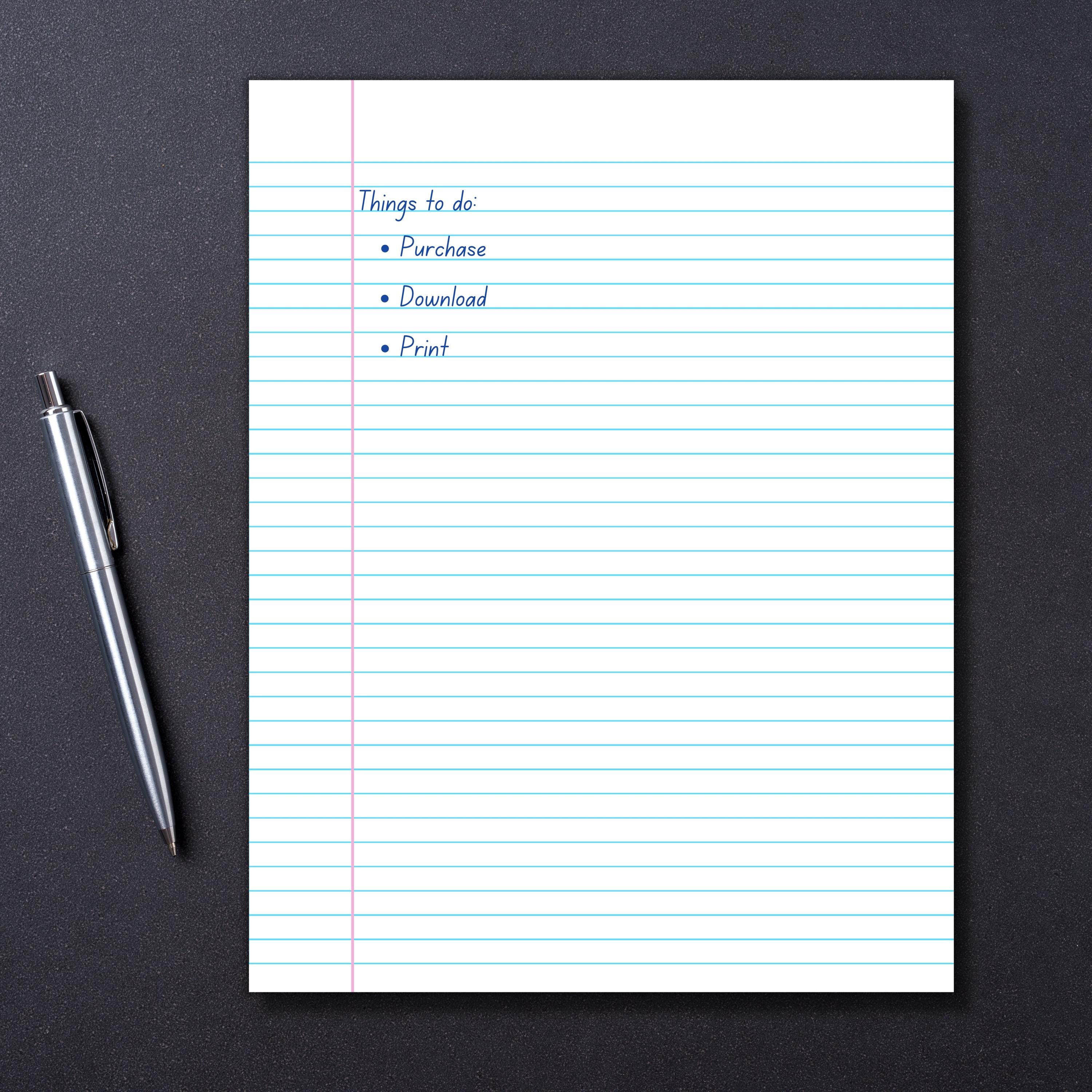 Printable Lined Paper Bundle: Handwriting Practice, Wide Rule, Notebook ...