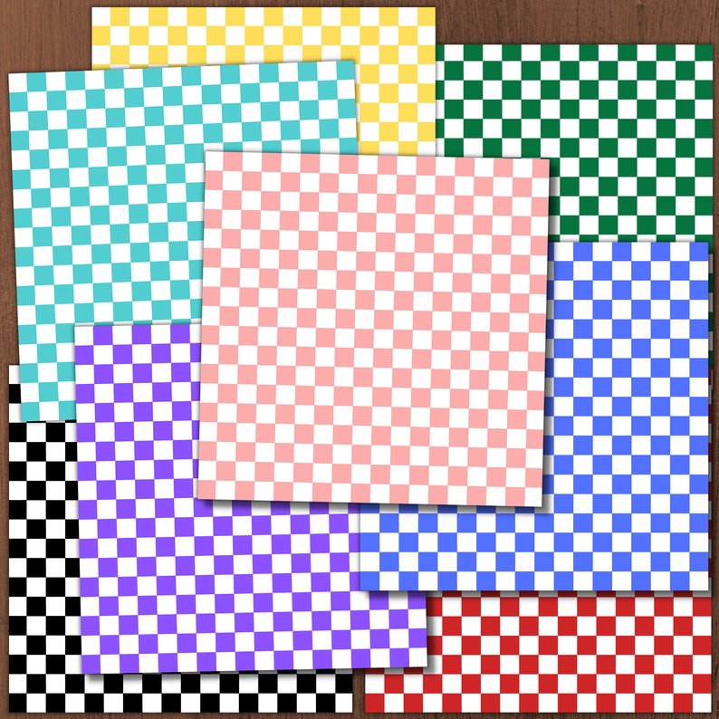 100 Seamless Checkerboard Digital Paper, Checker Grid, Printable ...