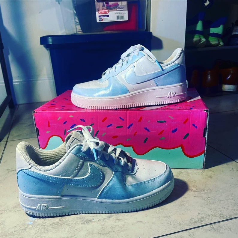 Nike Womens Air Force 1 Custom Powder Blue Etsy