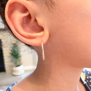 Rose Gold Textured Hoops - 24K Gold Plated, Classy Earrings, Elegant Wedding Accessories, Timeless Jewelry, Dangle Earrings, Gifts For Her