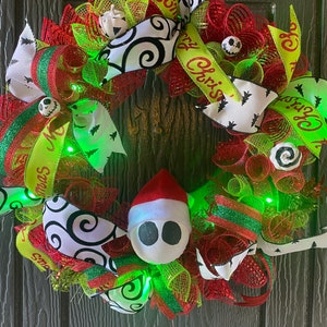 Jack Skellington Wreath with lights