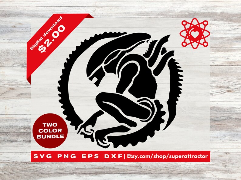 Alien Xenomorph SVG Archivo de corte para Cricut, Silueta, Diseño ...