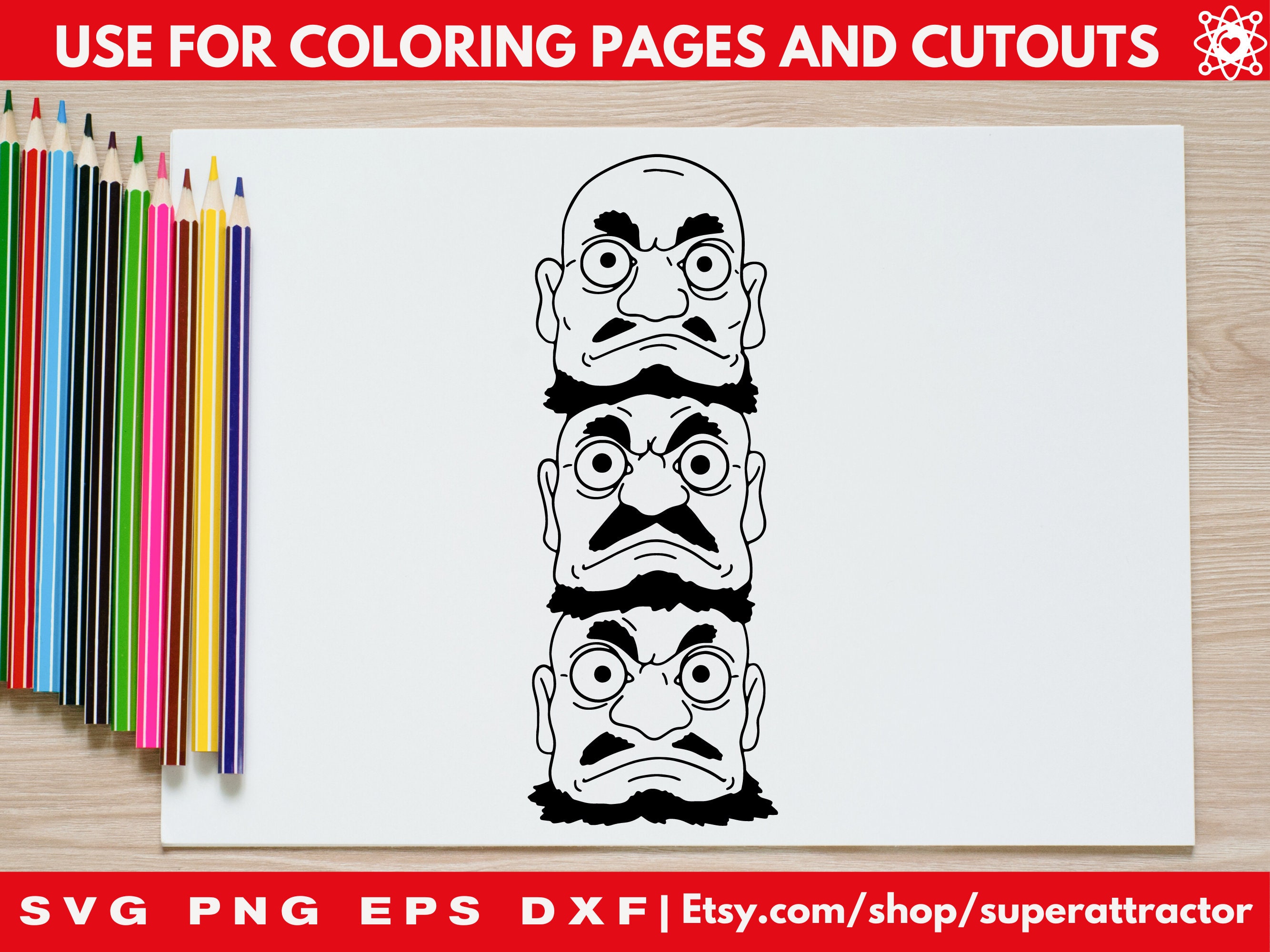 Three Heads Spirited Away Kashira Heads Anime SVG, Studio Ghibli