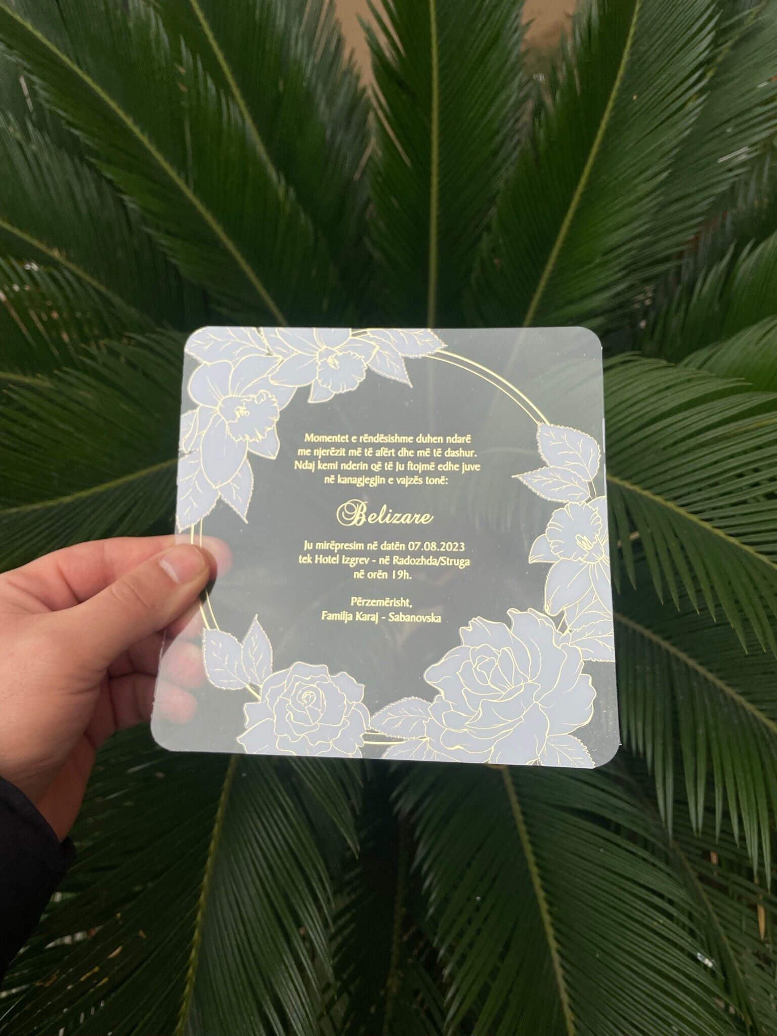 Acrylic Luxury PVC Wedding Invitation and White Envelope, White ...