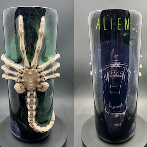 Alien Film Franchise Inspired Tumbler with 3D Face Hugger