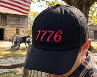 1776 Embroidered Dad Hat - USA Patriotic Baseball Cap, Independence Day Gift, Fourth of July, America 250