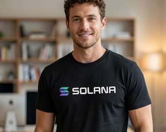 Solana Crypto Tシャツ - SOLブロックチェーンロゴTシャツ、男性向け暗号通貨ギフト、Web3 DeFiシャツ、ミニマリストSolanaグッズ