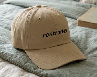 Contrarian Embroidered Dad Cap - Funny Wall Street Trader Gift, Stock Market Joke, Finance Humor Gift