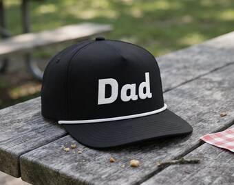 Dad Embroidered Rope Hat - Comfort Colors® CCRC0 Sunwashed Snapback Golf Cap
