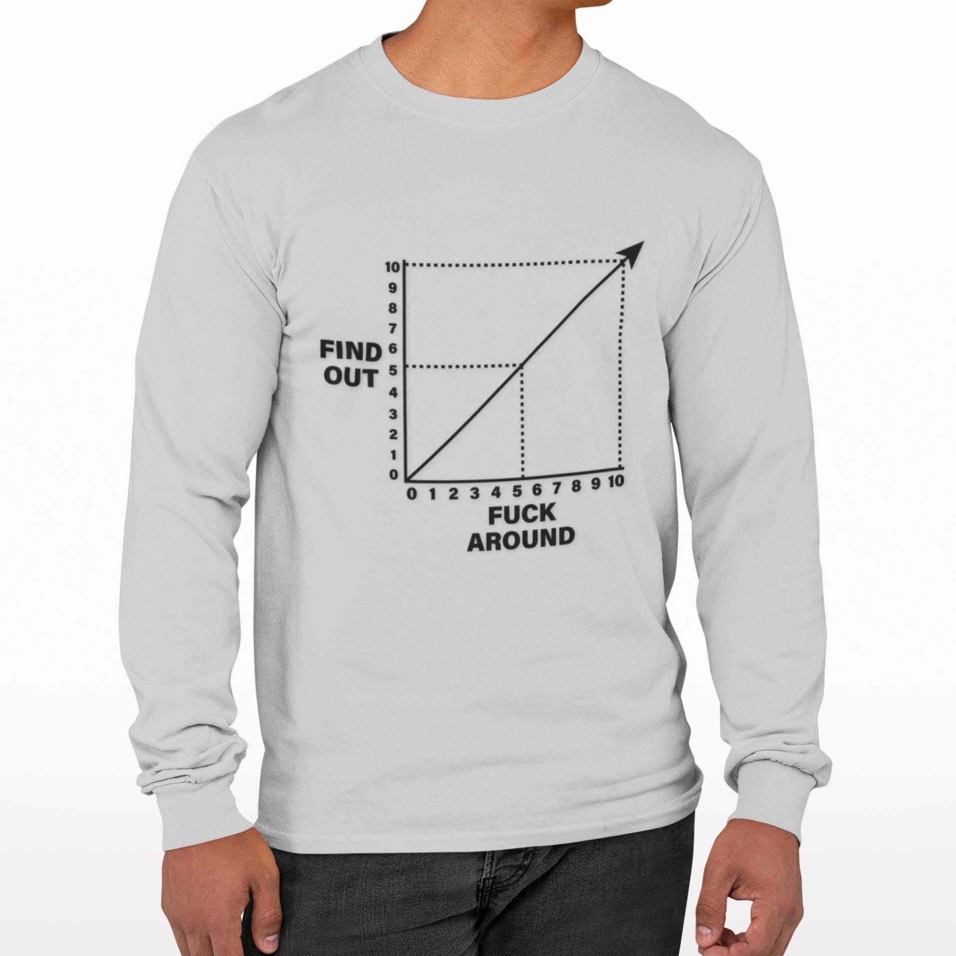Fuck Around and Find Out Long Sleeve Shirt, Funny FAFO Graphic Chart T-Shirt, Fuck Around & Find Out, Adult Humor, Funny Gift Idea for Him