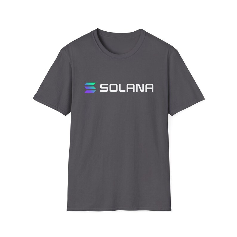 Solana Crypto T-Shirt - SOL Blockchain Logo Tee, Cryptocurrency Gift for Men, Web3 DeFi Shirt, Minimalist Solana Merch Charcoal