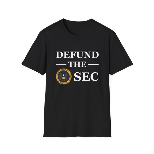 Defund the SEC Cotton Crewneck T-Shirt, Crypto, Funny Wall Street