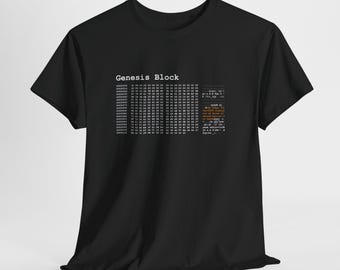 Bitcoin Genesis Block Code Shirt | BTC Crypto Tee | Cryptocurrency Blockchain TShirt