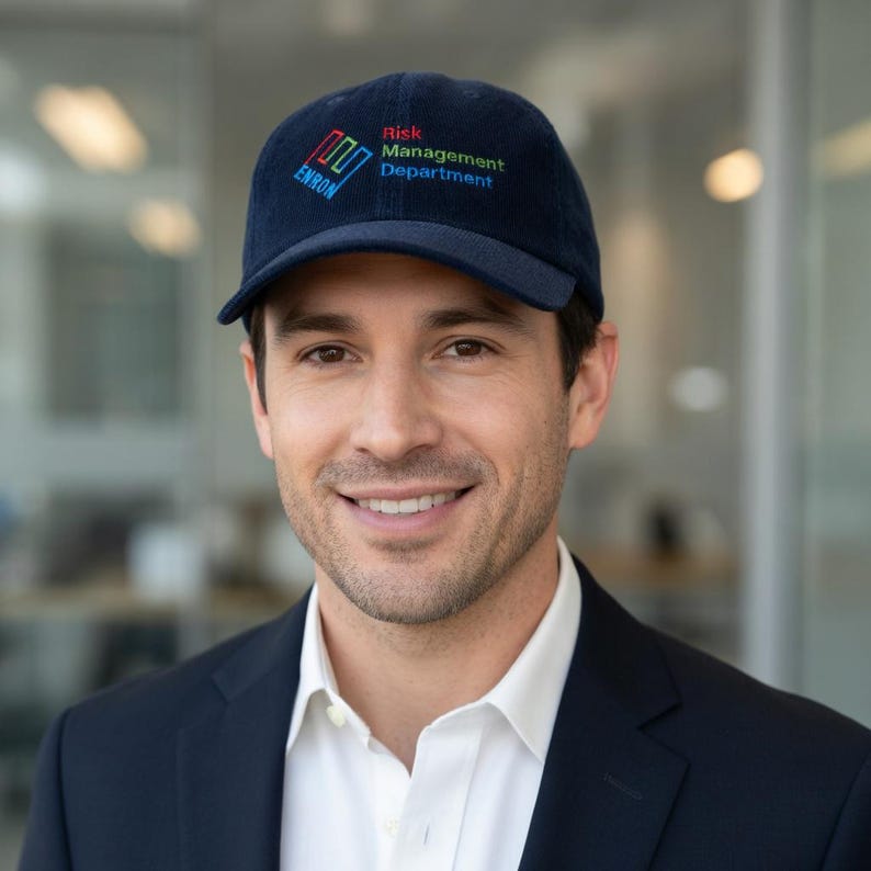 Enron Risk Management Hat Enron Risk Management Department Cap | Vintage Embroidered Corduroy Hat ...