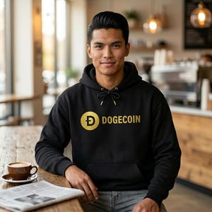 Dogecoin DOGE Hoodie, Crypto Meme Sweatshirt, Cryptocurrency Hoodie for Men, Blockchain Apparel Gift